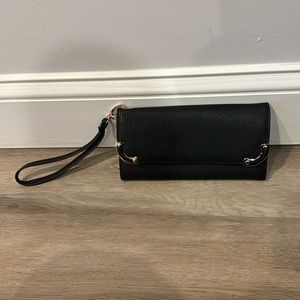 Black Leather Wristlet